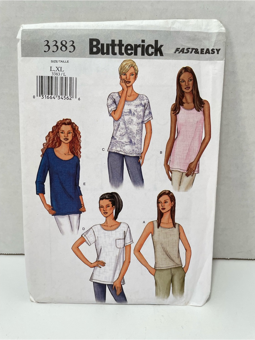 Butterick Fast & Easy Misses Petite Top Pattern. Sizes L-XL